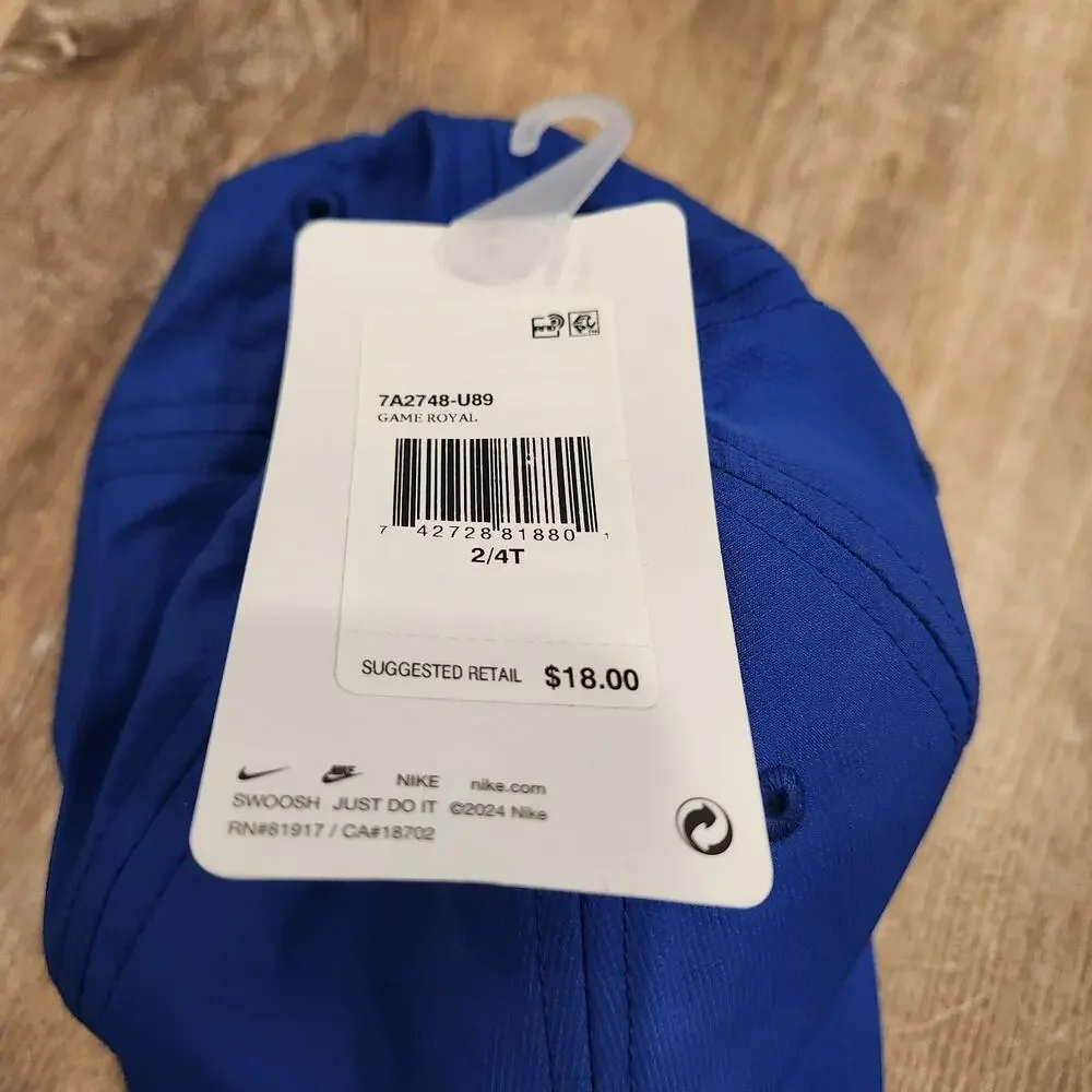 Nike Unisex Toddler Cap Adjustable Hat Royal Blue 2/4 T New Baseball